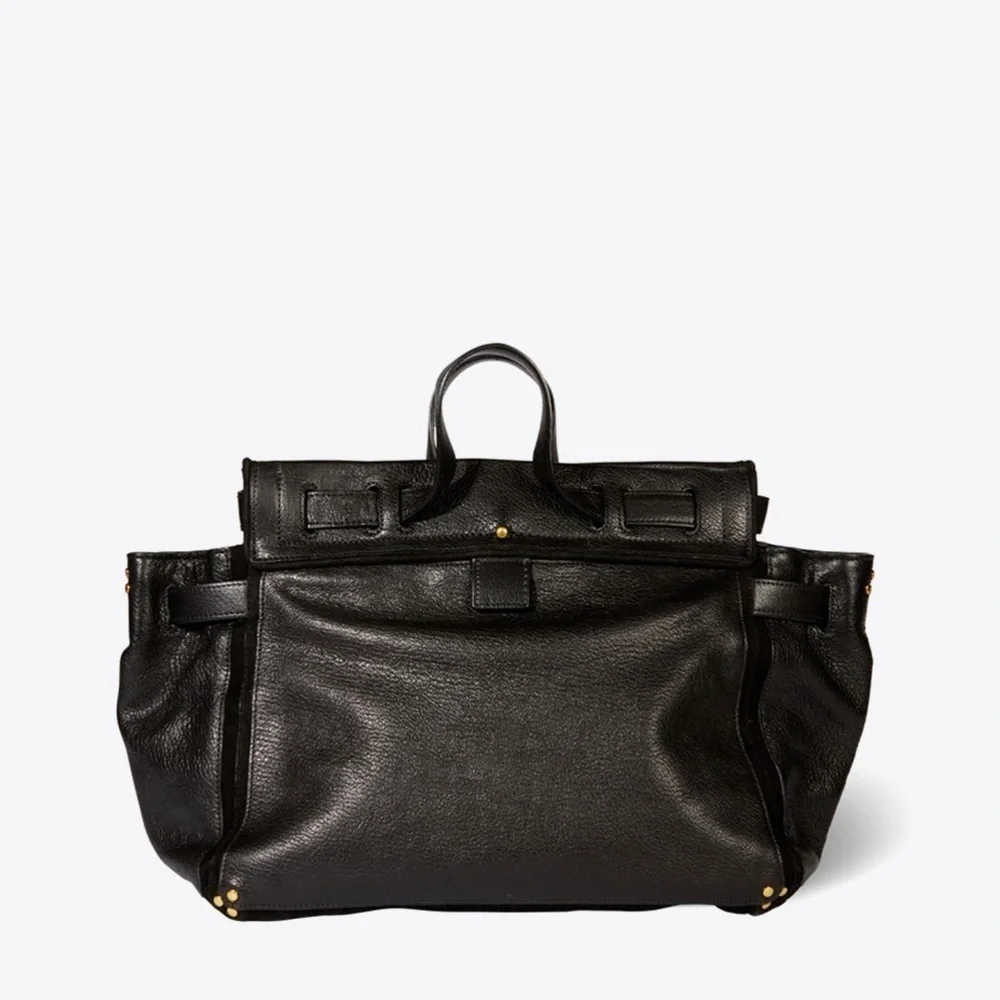 JEROME DREYFUSS Carlos Handbag Black Pebble Leather NWT